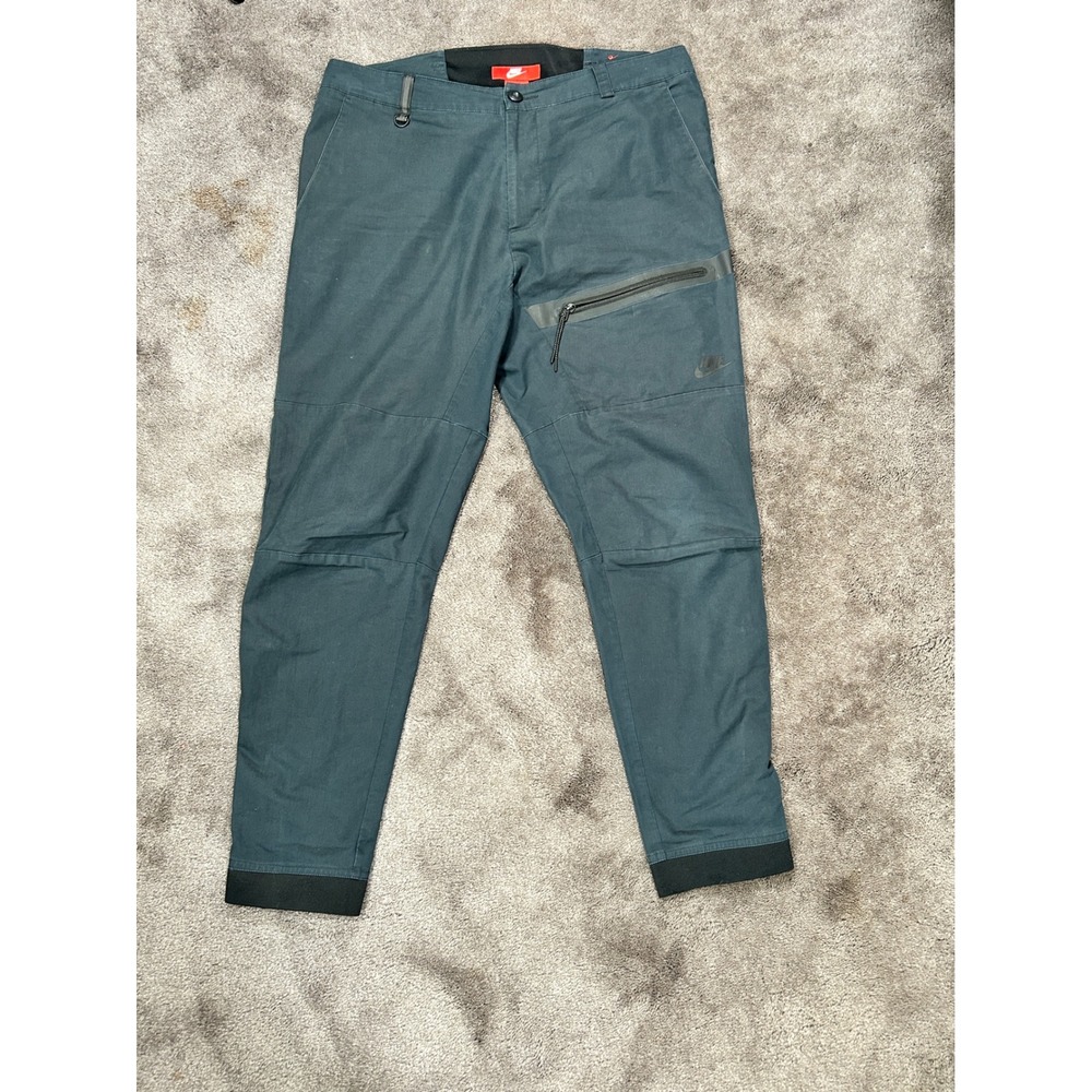Nike Bonded Woven Pants Mens 34 Green Solid Tech Bonded Pocket 727344-010
